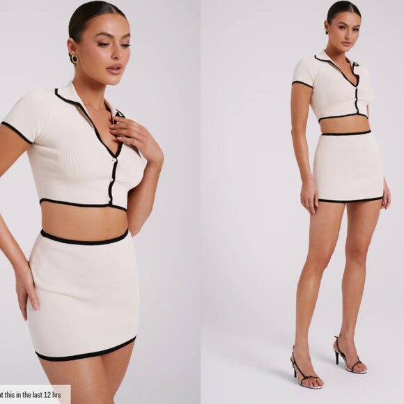 Meshki Klara Knit Mini Skirt Set Large - Picture 2 of 8